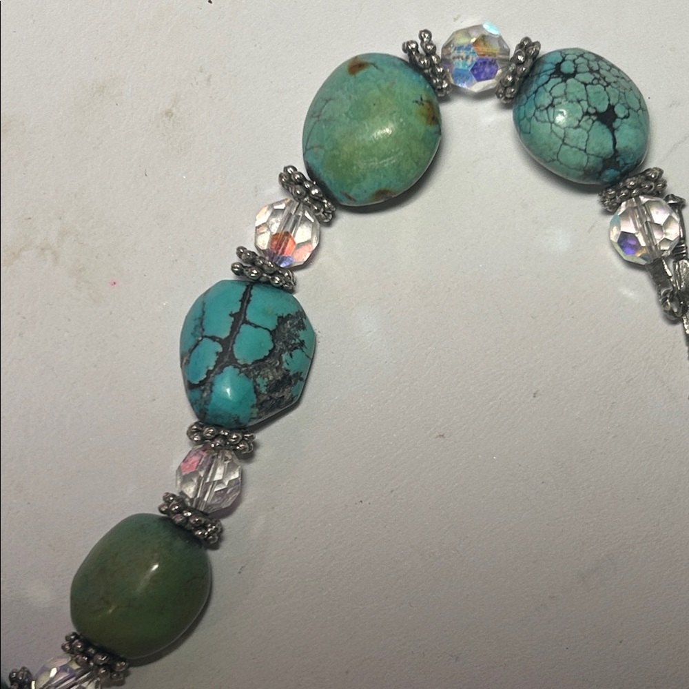 Turquoise Nugget & AB Bracelet - Picture 5 of 11